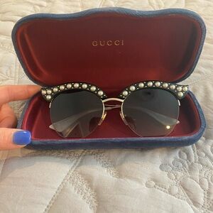 Vintage Gucci Faux Pearl Cat Eye Sunglasses